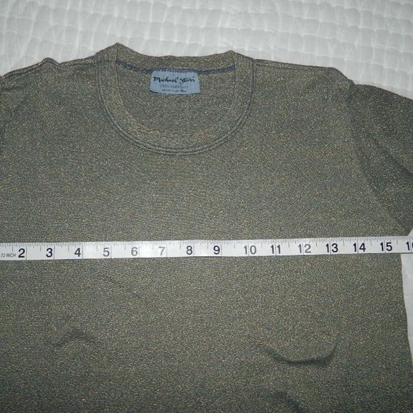 Michael Stars Green/Grey Metalic 3/4 Sleeve Top Med - Picture 7 of 9